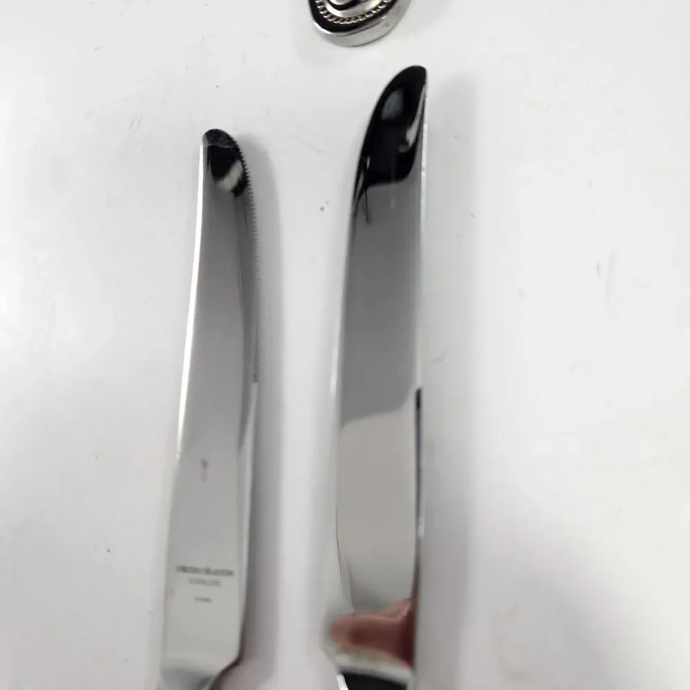REED & BARTON Set 4 Knives HAMILTON ENGLISH GENTRY Stainless Knife Elegant Bead